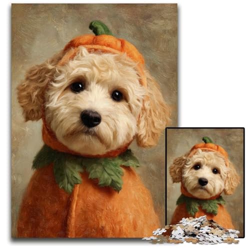 Puzzle für Erwachsene, 1000 Puzzles, Kunst, Hunde-Puzzle, Spielzeug, Geschenk, pädagogisches intellektuelles Dekomprimierungsspaß, Familienspiel, 50x75cm von JIANGENNF