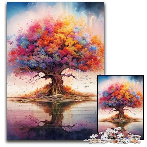 Puzzle für Erwachsene, 1000 Puzzles, Lebensbaum-Puzzle, Lernspielzeug, ganze Familie, ab 14 Jahren, 26x38cm von JIANGENNF