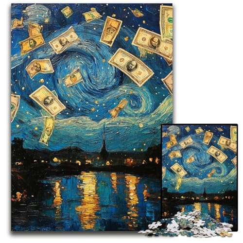 Puzzle für Erwachsene, 1000 Puzzles, Nachthimmel, Dollarscheine, Holzpuzzle, Lernspiele, stärkt die Liebe zwischen Paaren, für Kinder ab 14 Jahren, 50x75cm Puzzle für Erwachsene, 1000 Puzzles, Nachthimmel, Dollarscheine, Holzpuzzle, Lernspiele, stärkt die Liebe zwischen Paaren, für Kinder ab 14 Jahren, 50x75cm von JIANGENNF