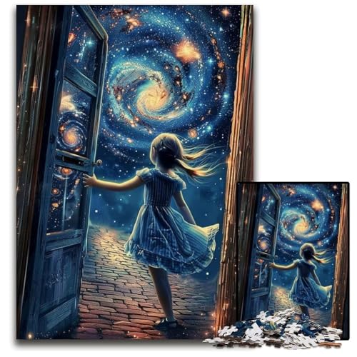 Puzzle für Erwachsene, 1000 Puzzles, Nachthimmel, kleines Mädchen, Papppuzzle, kompliziertes Design für Teenager, DIY-Dekor und gehirnfördernder Spaß, 26x38cm Puzzle für Erwachsene, 1000 Puzzles, Nachthimmel, kleines Mädchen, Papppuzzle, kompliziertes Design für Teenager, DIY-Dekor und gehirnfördernder Spaß, 26x38cm von JIANGENNF