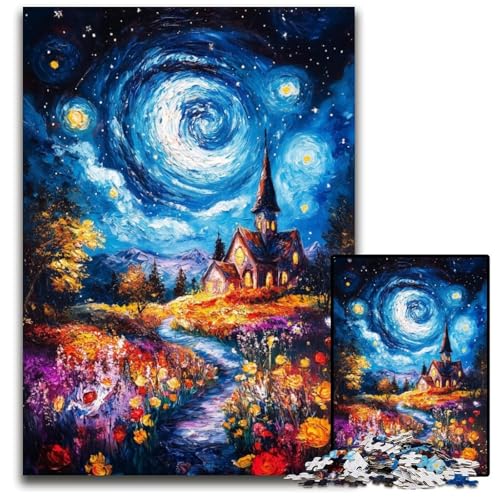 Puzzle für Erwachsene, 1000 Puzzles, Nachthimmel-Schloss, Lernspielzeug, ganze Familie, ab 14 Jahren, 26x38cm Puzzle für Erwachsene, 1000 Puzzles, Nachthimmel-Schloss, Lernspielzeug, ganze Familie, ab 14 Jahren, 26x38cm von JIANGENNF