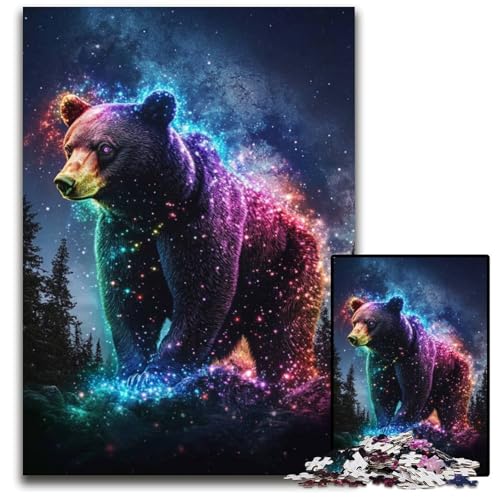 Puzzle für Erwachsene, 1000 Puzzles, Neonbraunbär-Puzzle, Lernspielzeug, ganze Familie, ab 14 Jahren, 50x75cm von JIANGENNF