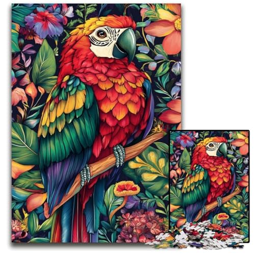 Puzzle für Erwachsene, 1000 Puzzles, Papagei, Holzpuzzle für 14+, schwer zu vervollständigen, Aber lustiges und humorvolles Geburtstagsgeschenk, 50x75cm von JIANGENNF