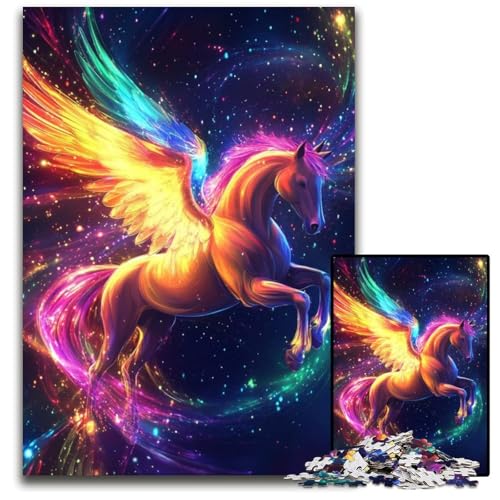 Puzzle für Erwachsene, 1000 Puzzles, Regenbogen-Einhorn-Puzzle, anspruchsvolles Denkspiel für Teenager, Spaß für den Familienspielabend, 26x38cm Puzzle für Erwachsene, 1000 Puzzles, Regenbogen-Einhorn-Puzzle, anspruchsvolles Denkspiel für Teenager, Spaß für den Familienspielabend, 26x38cm von JIANGENNF