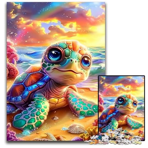 Puzzle für Erwachsene, 1000 Puzzles, Schildkröte am Strand, Lernspielzeug, ganze Familie, ab 14 Jahren, 50x75cm Puzzle für Erwachsene, 1000 Puzzles, Schildkröte am Strand, Lernspielzeug, ganze Familie, ab 14 Jahren, 50x75cm von JIANGENNF