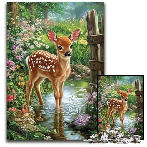 Puzzle für Erwachsene, 1000 Puzzles, Sikahirschjunges, Lernspielzeug, ganze Familie, ab 14 Jahren, 26x38cm Puzzle für Erwachsene, 1000 Puzzles, Sikahirschjunges, Lernspielzeug, ganze Familie, ab 14 Jahren, 26x38cm von JIANGENNF