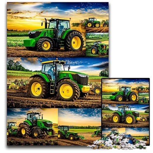 Puzzle für Erwachsene, 1000 Puzzles, Traktor-Collage, Holzpuzzle, Spielspielzeug, einzigartige Heimdekoration und Geschenke für Kinder ab 14 Jahren, 50x75cm von JIANGENNF