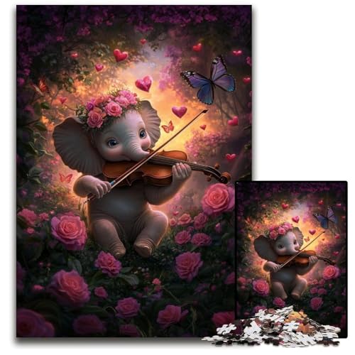 Puzzle für Erwachsene, 1000 Puzzles, Yak spielt Gitarre, Papppuzzle, kompliziertes Design für Teenager, DIY-Dekor und gehirnfördernder Spaß, 26x38cm von JIANGENNF