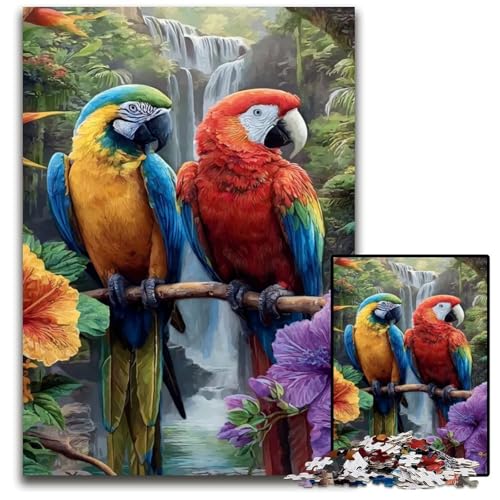 Puzzle für Erwachsene, 1000 Puzzles, Zwei Papageien, Holzpuzzle, Geburtstage, Feiertage, am besten für Weihnachten, 50x75cm von JIANGENNF