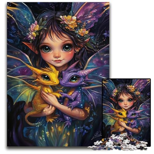 Puzzle für Erwachsene, 1000 Puzzles, kleines Mädchen und Drache, Lernspielzeug, ganze Familie, ab 14 Jahren, 50x75cm Puzzle für Erwachsene, 1000 Puzzles, kleines Mädchen und Drache, Lernspielzeug, ganze Familie, ab 14 Jahren, 50x75cm von JIANGENNF