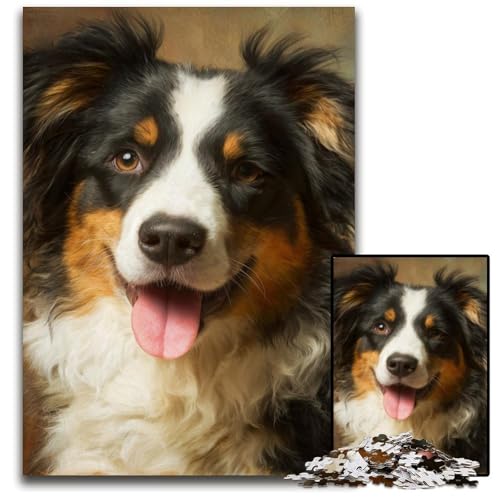 Puzzle für Erwachsene, 1000 Puzzles, lächelnder Hund, Holzpuzzle, kompliziertes Design für Teenager, DIY-Dekor und gehirnfördernder Spaß, 50x75cm Puzzle für Erwachsene, 1000 Puzzles, lächelnder Hund, Holzpuzzle, kompliziertes Design für Teenager, DIY-Dekor und gehirnfördernder Spaß, 50x75cm von JIANGENNF