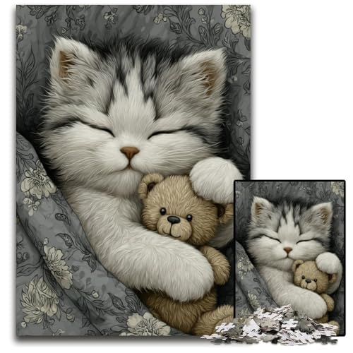 Puzzle für Erwachsene, 1000 Puzzles, schlafende Katze, Lernspielzeug, ganze Familie, ab 14 Jahren, 26x38cm Puzzle für Erwachsene, 1000 Puzzles, schlafende Katze, Lernspielzeug, ganze Familie, ab 14 Jahren, 26x38cm von JIANGENNF