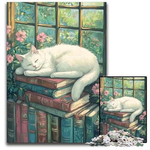 Puzzle für Erwachsene, 1000 Puzzles, schlafende Katze, Lernspielzeug, ganze Familie, ab 14 Jahren, 50x75cm Puzzle für Erwachsene, 1000 Puzzles, schlafende Katze, Lernspielzeug, ganze Familie, ab 14 Jahren, 50x75cm von JIANGENNF