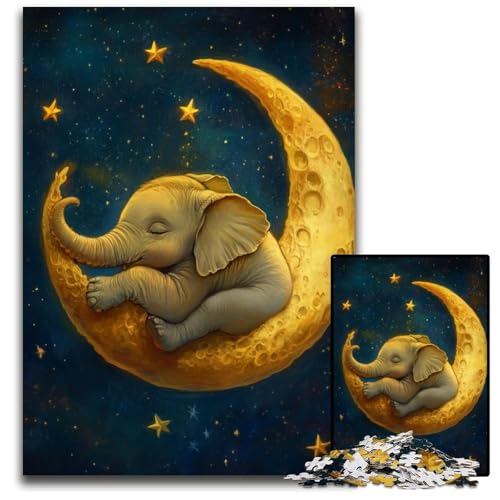 Puzzle für Erwachsene, 1000 Puzzles, schlafender Elefant, Lernspielzeug, ganze Familie, ab 14 Jahren, 26x38cm von JIANGENNF