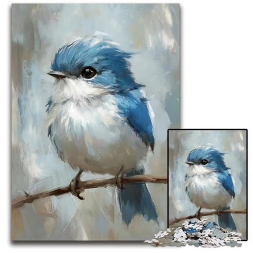 Puzzle für Erwachsene, 1000 Puzzles, süßer Kleiner Blauer Vogel, Karton-Puzzle, Lernspielzeug für Teenager, Heimbüro-Dekor, 26x38cm Puzzle für Erwachsene, 1000 Puzzles, süßer Kleiner Blauer Vogel, Karton-Puzzle, Lernspielzeug für Teenager, Heimbüro-Dekor, 26x38cm von JIANGENNF