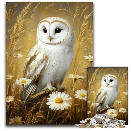 Puzzle für Erwachsene, 1000 Puzzles, weiße Eule, Lernspielzeug, ganze Familie, ab 14 Jahren, 50x75cm Puzzle für Erwachsene, 1000 Puzzles, weiße Eule, Lernspielzeug, ganze Familie, ab 14 Jahren, 50x75cm von JIANGENNF