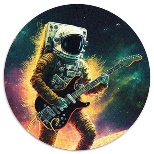 Puzzle für Erwachsene, 1000 Puzzles mit Astronauten, der Gitarre spielt, Schwierigkeitsgrad: Anfänger, ideal als Geburtstags (Größe: 67,5 x 67,5 cm) von JIANGENNF