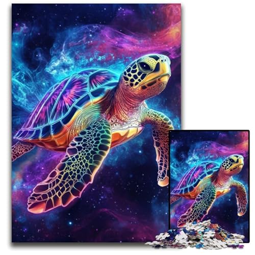 Puzzle für Erwachsene, 1000 Puzzles mit Fantasieschildkröte, aus Karton, Lernspiele, Stressabbau, Heimdekorationsspielzeug für 14-Jährige, 26x38cm von JIANGENNF