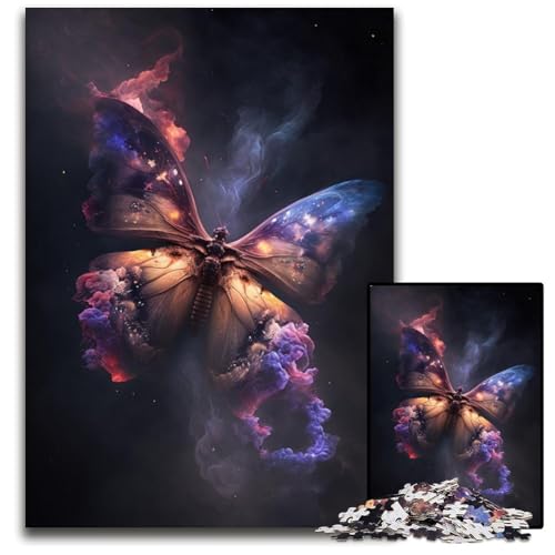 Puzzle für Erwachsene, 1000 Schmetterlingswolken-Puzzles, DIY-Dekoration, Gehirn-Herausforderung, für Erwachsene, Familie, 50x75cm/19,68x29,52 Zoll von JIANGENNF