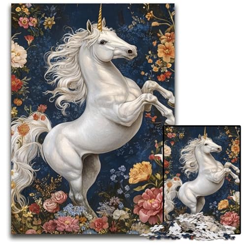 Puzzle für Erwachsene, 1000 Stück, weißes Einhorn, Holzpuzzle, dekomprimierendes intellektuelles Lernspielzeug, gutes Geschenk für Erwachsene und Teenager, 50x75cm Puzzle für Erwachsene, 1000 Stück, weißes Einhorn, Holzpuzzle, dekomprimierendes intellektuelles Lernspielzeug, gutes Geschenk für Erwachsene und Teenager, 50x75cm von JIANGENNF