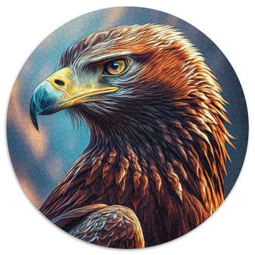 Puzzle für Erwachsene, 1000 Teile, Adler, 1000 Teile, runde Puzzles für Erwachsene, anspruchsvolles Denkspiel für Teenager, Spaß für den Spieleabend mit der Familie (Größe 67,5 x 67,5 cm) von JIANGENNF