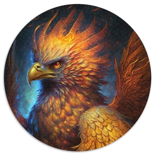 Puzzle für Erwachsene, 1000 Teile, Adler, 1000-teiliges rundes Puzzle für Erwachsene, pädagogisches Denkspiel, künstlerische Heim- und Bürodekoration, ab 14 Jahren (Größe 67,5 x 67,5 cm) von JIANGENNF