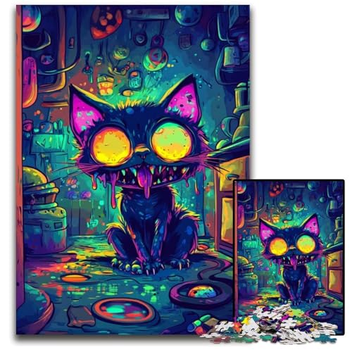 Puzzle für Erwachsene, 1000 Teile, Anime-Katzen-Puzzle, Spielzeug, Geschenk, pädagogisches intellektuelles Dekomprimierungsspaß, Familienspiel, 50x75cm von JIANGENNF