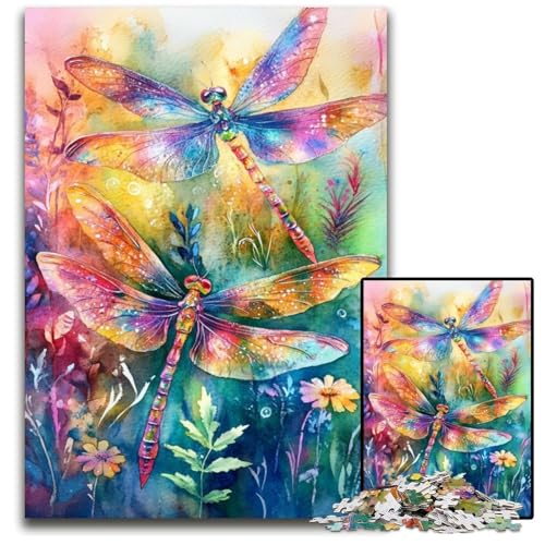 Puzzle für Erwachsene, 1000 Teile, Aquarell-Libelle, Holzpuzzle, Lernspielzeug, ganze Familie, ab 14 Jahren, 50x75cm Puzzle für Erwachsene, 1000 Teile, Aquarell-Libelle, Holzpuzzle, Lernspielzeug, ganze Familie, ab 14 Jahren, 50x75cm von JIANGENNF