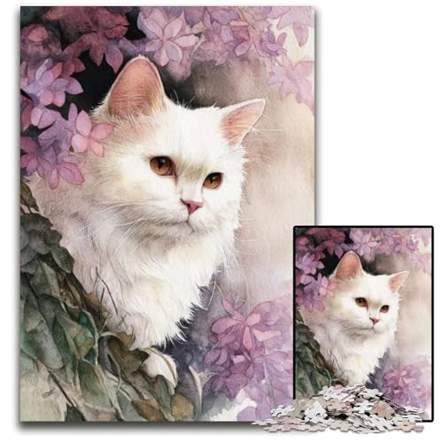 Puzzle für Erwachsene, 1000 Teile, Aquarellkatze, Kartonpuzzle, Lernspielzeug, ganze Familie, ab 14 Jahren, 26x38cm Puzzle für Erwachsene, 1000 Teile, Aquarellkatze, Kartonpuzzle, Lernspielzeug, ganze Familie, ab 14 Jahren, 26x38cm von JIANGENNF