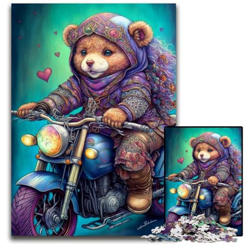 Puzzle für Erwachsene, 1000 Teile, Art Bear Puzzle, Denksportaufgabe, Spiel für Erwachsene, interaktive Aktivität für die Familie, 26x38cm/10,23x14,96 Zoll von JIANGENNF