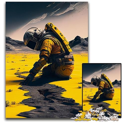 Puzzle für Erwachsene, 1000 Teile, Astronaut im Weltraum festgefahren, schwierige Puzzles für Erwachsene, Spaß für zu Hause, Aktivitäten, Geburtstagsgeschenk, Reisegeschenke, 26x38cm/10,23x14,96 Zoll von JIANGENNF