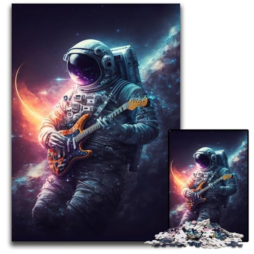 Puzzle für Erwachsene, 1000 Teile, Astronaut spielt Gitarre, Holzpuzzle, Spielgeschenk für Erwachsene, interaktives Familienspiel, Gehirn-Herausforderung, Geschenk, 50x75cm/19,68x29,52 Zoll Puzzle für Erwachsene, 1000 Teile, Astronaut spielt Gitarre, Holzpuzzle, Spielgeschenk für Erwachsene, interaktives Familienspiel, Gehirn-Herausforderung, Geschenk, 50x75cm/19,68x29,52 Zoll von JIANGENNF