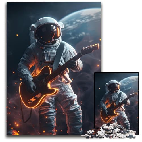 Puzzle für Erwachsene, 1000 Teile, Astronaut spielt Gitarre, Karton-Puzzles für anspruchsvolle Familienaktivitätsspiele, bunt, DIY, 26x38cm Puzzle für Erwachsene, 1000 Teile, Astronaut spielt Gitarre, Karton-Puzzles für anspruchsvolle Familienaktivitätsspiele, bunt, DIY, 26x38cm von JIANGENNF