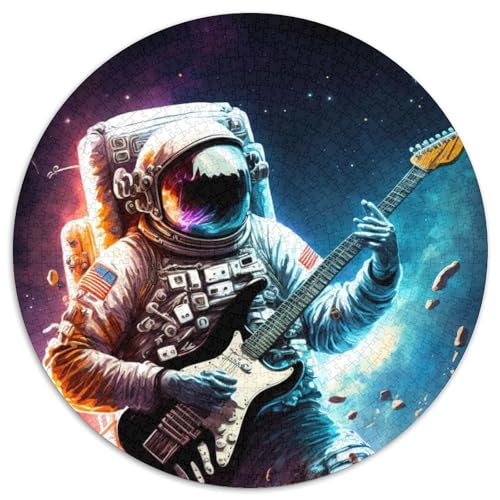 Puzzle für Erwachsene, 1000 Teile, Astronaut spielt Gitarre, Kartonpuzzle, perfekt für Teenager und Sammler, ideale Heimdekoration und Reisegeschenk (Größe 67,5 x 67,5 cm) von JIANGENNF