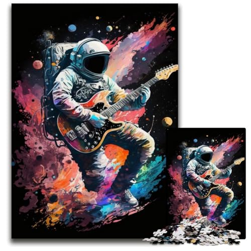 Puzzle für Erwachsene, 1000 Teile, Astronaut spielt Gitarre, Papppuzzle für Erwachsene, Weihnachten, Halloween, Ostern, Neujahr, 26x38cm/10,23x14,96 Zoll Puzzle für Erwachsene, 1000 Teile, Astronaut spielt Gitarre, Papppuzzle für Erwachsene, Weihnachten, Halloween, Ostern, Neujahr, 26x38cm/10,23x14,96 Zoll von JIANGENNF