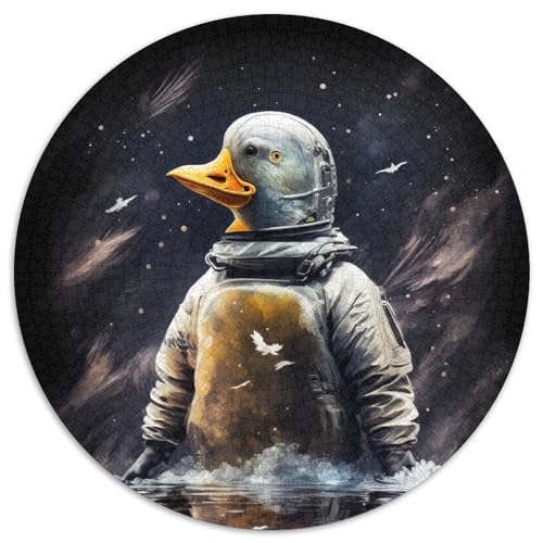 Puzzle für Erwachsene, 1000 Teile, Astronautenente, Puzzle für Erwachsene, Lernspielzeug für Teenager, Heimbüro-Dekor (Größe 67,5 x 67,5 cm) von JIANGENNF