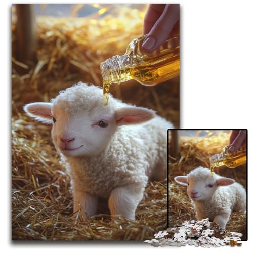 Puzzle für Erwachsene, 1000 Teile, Baby-Schaf, Holzpuzzle, Heimdekoration, Familienspaß, ab 14 Jahren, 50x75cm Puzzle für Erwachsene, 1000 Teile, Baby-Schaf, Holzpuzzle, Heimdekoration, Familienspaß, ab 14 Jahren, 50x75cm von JIANGENNF