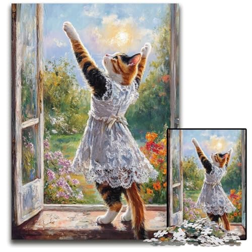 Puzzle für Erwachsene, 1000 Teile, Ballettkatze, Kartonpuzzle, Lernspiele, DIY-Spielzeug, Geburtstagsgeschenk, Geschenke für 14-Jährige, 26x38cm Puzzle für Erwachsene, 1000 Teile, Ballettkatze, Kartonpuzzle, Lernspiele, DIY-Spielzeug, Geburtstagsgeschenk, Geschenke für 14-Jährige, 26x38cm von JIANGENNF