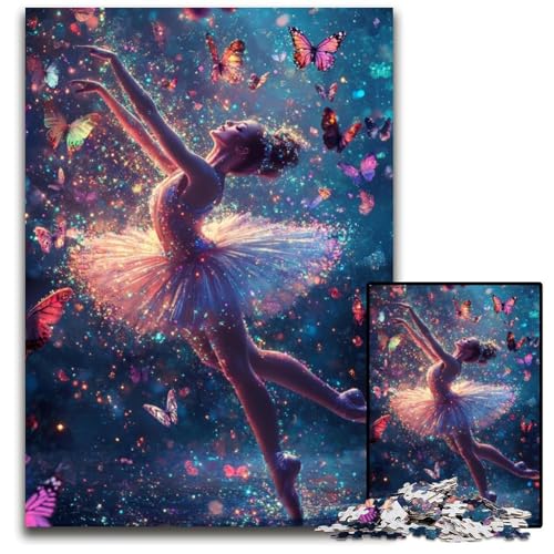 Puzzle für Erwachsene, 1000 Teile, Balletttänzerin, Kartonpuzzle, schwierig und herausfordernd, tolle Geschenke und Spielzeuge für 14-Jährige, 26x38cm von JIANGENNF
