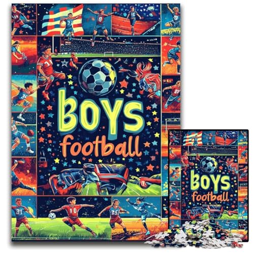 Puzzle für Erwachsene, 1000 Teile, Ballsport-Collage, Holzpuzzle, pädagogisches Denkspiel, künstlerische Heim- und Bürodekoration, ab 14 Jahren, 50x75cm von JIANGENNF