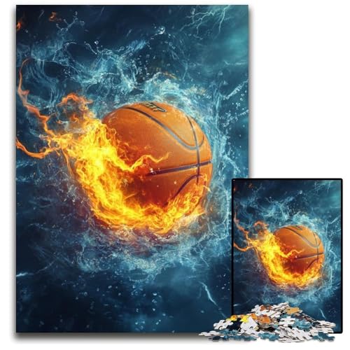 Puzzle für Erwachsene, 1000 Teile, Basketball, Sport-Puzzle, Spielzeug, Geschenk, pädagogisches intellektuelles Dekomprimierungsspaß, Familienspiel, 26x38cm von JIANGENNF