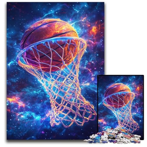 Puzzle für Erwachsene, 1000 Teile, Basketball, Sport-Puzzle, Spielzeug, Geschenk, pädagogisches intellektuelles Dekomprimierungsspaß, Familienspiel, 50x75cm von JIANGENNF