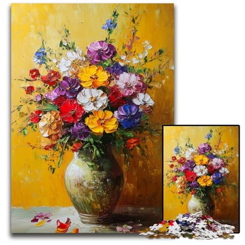 Puzzle für Erwachsene, 1000 Teile, Blumen in der Vase, Holzpuzzle, Weihnachten, Halloween, Ostern, Neujahr, 50x75cm Puzzle für Erwachsene, 1000 Teile, Blumen in der Vase, Holzpuzzle, Weihnachten, Halloween, Ostern, Neujahr, 50x75cm von JIANGENNF