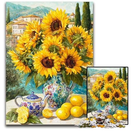 Puzzle für Erwachsene, 1000 Teile, Blumen- und Sonnenblumenkunst, Holzpuzzle, Heimdekoration, Familienspaß, ab 14 Jahren, 50x75cm Puzzle für Erwachsene, 1000 Teile, Blumen- und Sonnenblumenkunst, Holzpuzzle, Heimdekoration, Familienspaß, ab 14 Jahren, 50x75cm von JIANGENNF