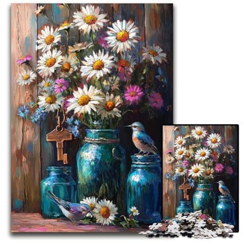 Puzzle für Erwachsene, 1000 Teile, Blumenkunst, Kartonpuzzle, Lernspielzeug, ganze Familie, ab 14 Jahren, 26x38cm Puzzle für Erwachsene, 1000 Teile, Blumenkunst, Kartonpuzzle, Lernspielzeug, ganze Familie, ab 14 Jahren, 26x38cm von JIANGENNF