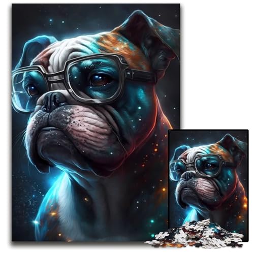 Puzzle für Erwachsene, 1000 Teile, Boxerhund, Papppuzzle, Spiel für Erwachsene, Geschenk, Familien-Interaktives Spiel, Gehirn-Herausforderung, Geschenk, 26x38cm/10,23x14,96 Zoll von JIANGENNF