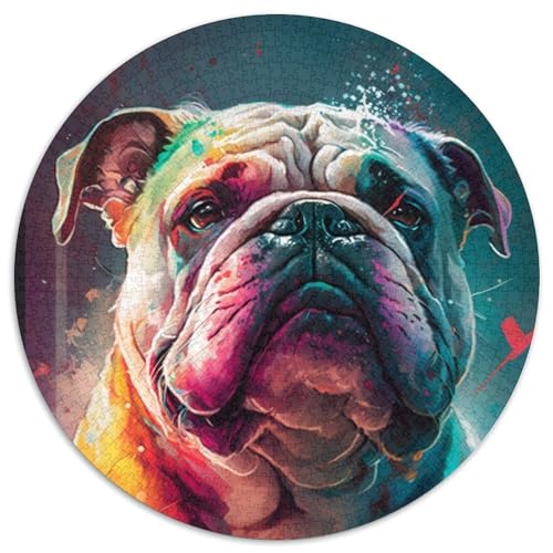 Puzzle für Erwachsene, 1000 Teile, Bulldoggen-Gemälde, 1000 Teile, runde Puzzles für Erwachsene, anspruchsvolles Denkspiel für Teenager, Spaß für den Spieleabend mit der Familie (Größe 67,5 x 67,5 cm) Puzzle für Erwachsene, 1000 Teile, Bulldoggen-Gemälde, 1000 Teile, runde Puzzles für Erwachsene, anspruchsvolles Denkspiel für Teenager, Spaß für den Spieleabend mit der Familie (Größe 67,5 x 67,5 cm) von JIANGENNF