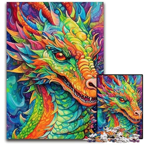 Puzzle für Erwachsene, 1000 Teile, Bunte Drachen-Puzzles aus Pappe, Eltern, Partner, Freunde – ab 14 Jahren, 26x38cm/10,23x14,96 Zoll Puzzle für Erwachsene, 1000 Teile, Bunte Drachen-Puzzles aus Pappe, Eltern, Partner, Freunde – ab 14 Jahren, 26x38cm/10,23x14,96 Zoll von JIANGENNF