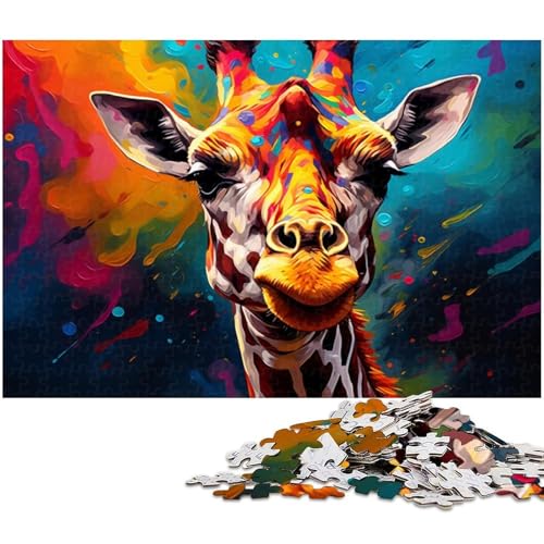 Puzzle für Erwachsene, 1000 Teile, Bunte Giraffe, Kartonpuzzle für Erwachsene, Denkspiel für Teenager und Familieninteraktion, 26 x 38 cm / 10,23 x 14,96 Zoll Puzzle für Erwachsene, 1000 Teile, Bunte Giraffe, Kartonpuzzle für Erwachsene, Denkspiel für Teenager und Familieninteraktion, 26 x 38 cm / 10,23 x 14,96 Zoll von JIANGENNF