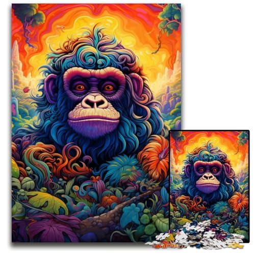 Puzzle für Erwachsene, 1000 Teile, Bunte Gorillas, Denksportaufgabe, Spiel für Erwachsene, interaktive Aktivität für die ganze Familie, 50x75cm/19,68x29,52 Zoll Puzzle für Erwachsene, 1000 Teile, Bunte Gorillas, Denksportaufgabe, Spiel für Erwachsene, interaktive Aktivität für die ganze Familie, 50x75cm/19,68x29,52 Zoll von JIANGENNF